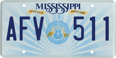 MS license plate AFV511