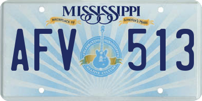 MS license plate AFV513