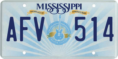 MS license plate AFV514