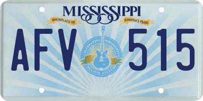 MS license plate AFV515