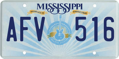 MS license plate AFV516