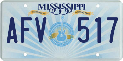 MS license plate AFV517