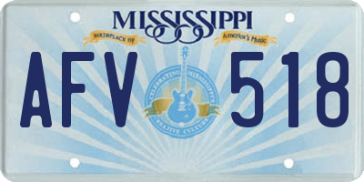MS license plate AFV518
