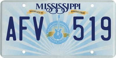 MS license plate AFV519