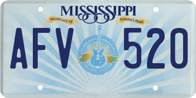 MS license plate AFV520