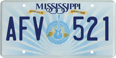 MS license plate AFV521