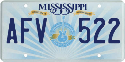 MS license plate AFV522