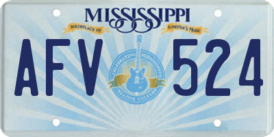 MS license plate AFV524