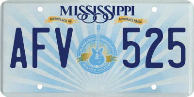 MS license plate AFV525