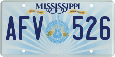 MS license plate AFV526