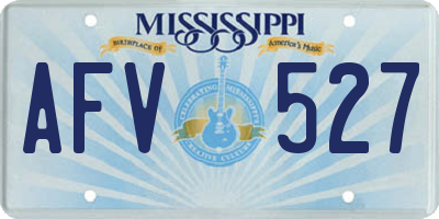MS license plate AFV527