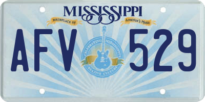 MS license plate AFV529