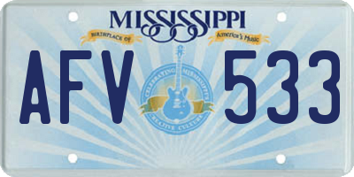 MS license plate AFV533