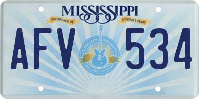 MS license plate AFV534