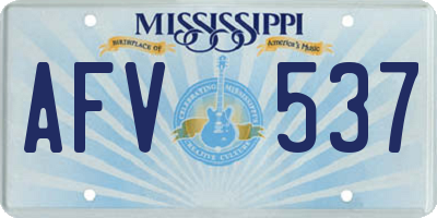 MS license plate AFV537