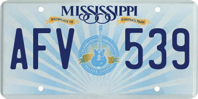 MS license plate AFV539