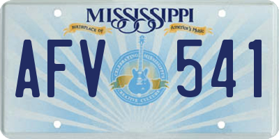 MS license plate AFV541