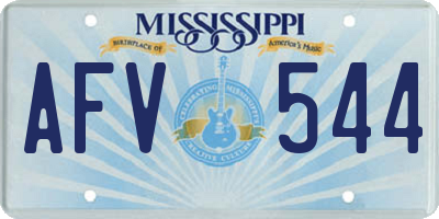 MS license plate AFV544