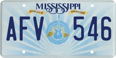 MS license plate AFV546
