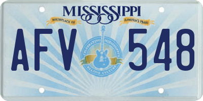 MS license plate AFV548