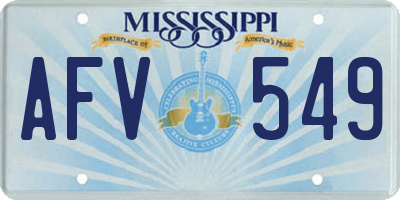 MS license plate AFV549