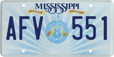 MS license plate AFV551