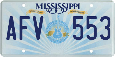 MS license plate AFV553