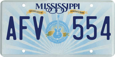 MS license plate AFV554