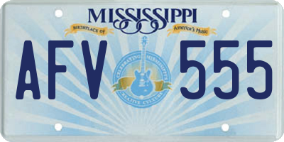MS license plate AFV555