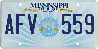MS license plate AFV559