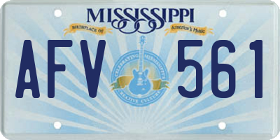 MS license plate AFV561