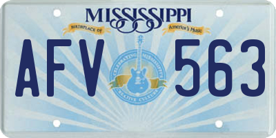 MS license plate AFV563
