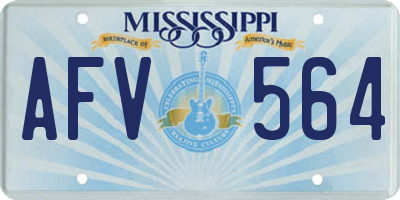 MS license plate AFV564