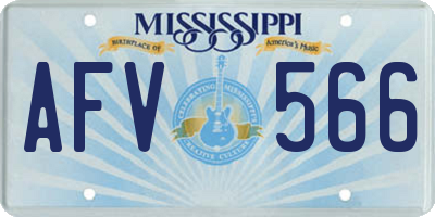 MS license plate AFV566