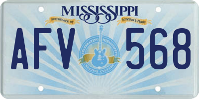 MS license plate AFV568