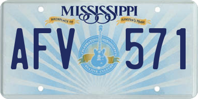 MS license plate AFV571