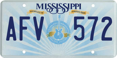 MS license plate AFV572