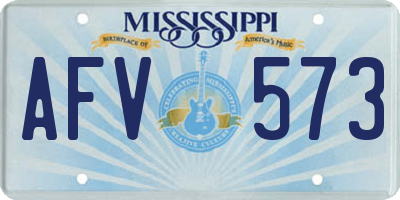 MS license plate AFV573