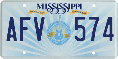 MS license plate AFV574