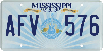 MS license plate AFV576