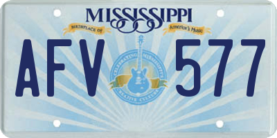 MS license plate AFV577