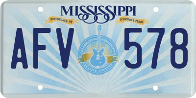 MS license plate AFV578
