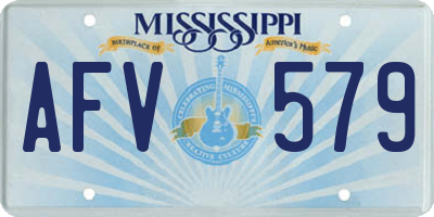 MS license plate AFV579