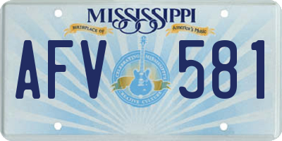 MS license plate AFV581