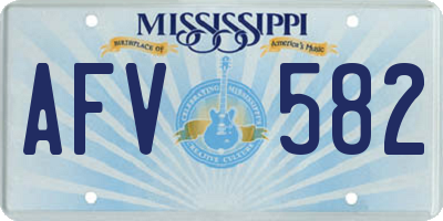 MS license plate AFV582