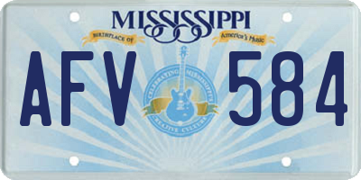 MS license plate AFV584