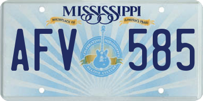 MS license plate AFV585