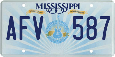 MS license plate AFV587