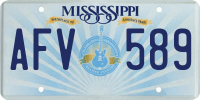 MS license plate AFV589
