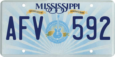 MS license plate AFV592